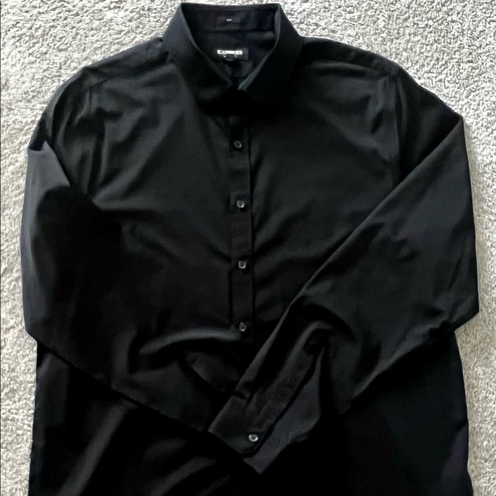NWOT Men’s Express Performance Dress Shirt Size XL.  Slim Fit Black 17 - 17 1/2
